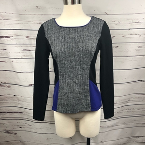 Ann Taylor Black Color Block Blouse‎